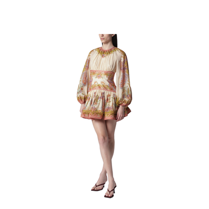 Indra Mini Dress with Floral Motif - Image 1