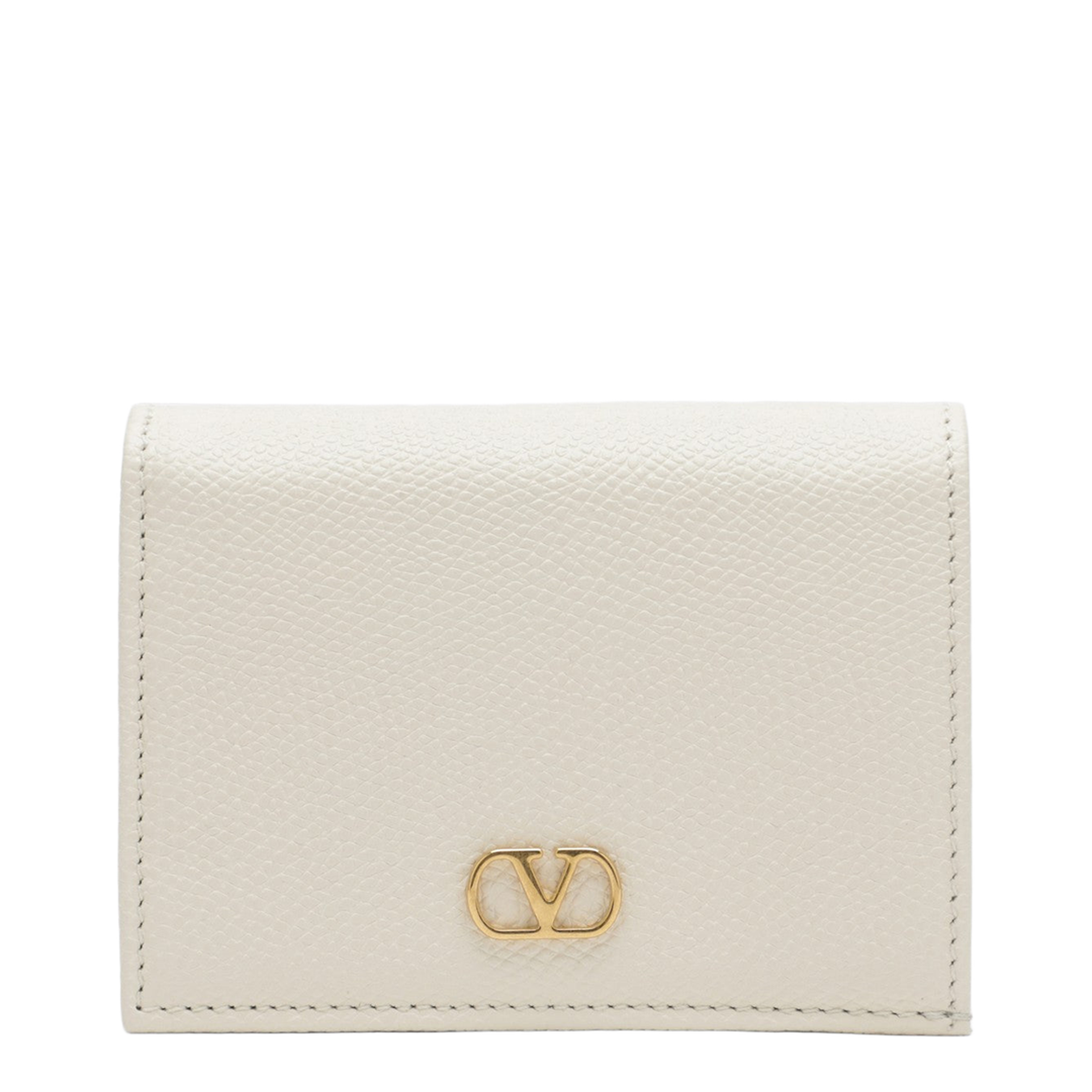 VLogo Signature Ivory Leather Wallet - Image 1