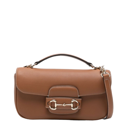 Horsebit 1955 Small Handle Bag Silk Nylon Brown - Image 1