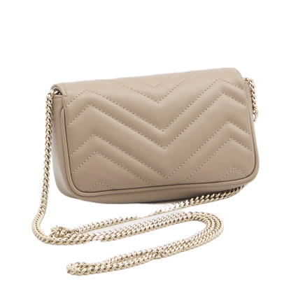 GG Marmont Mini Leather Bag - Beige - Image 2