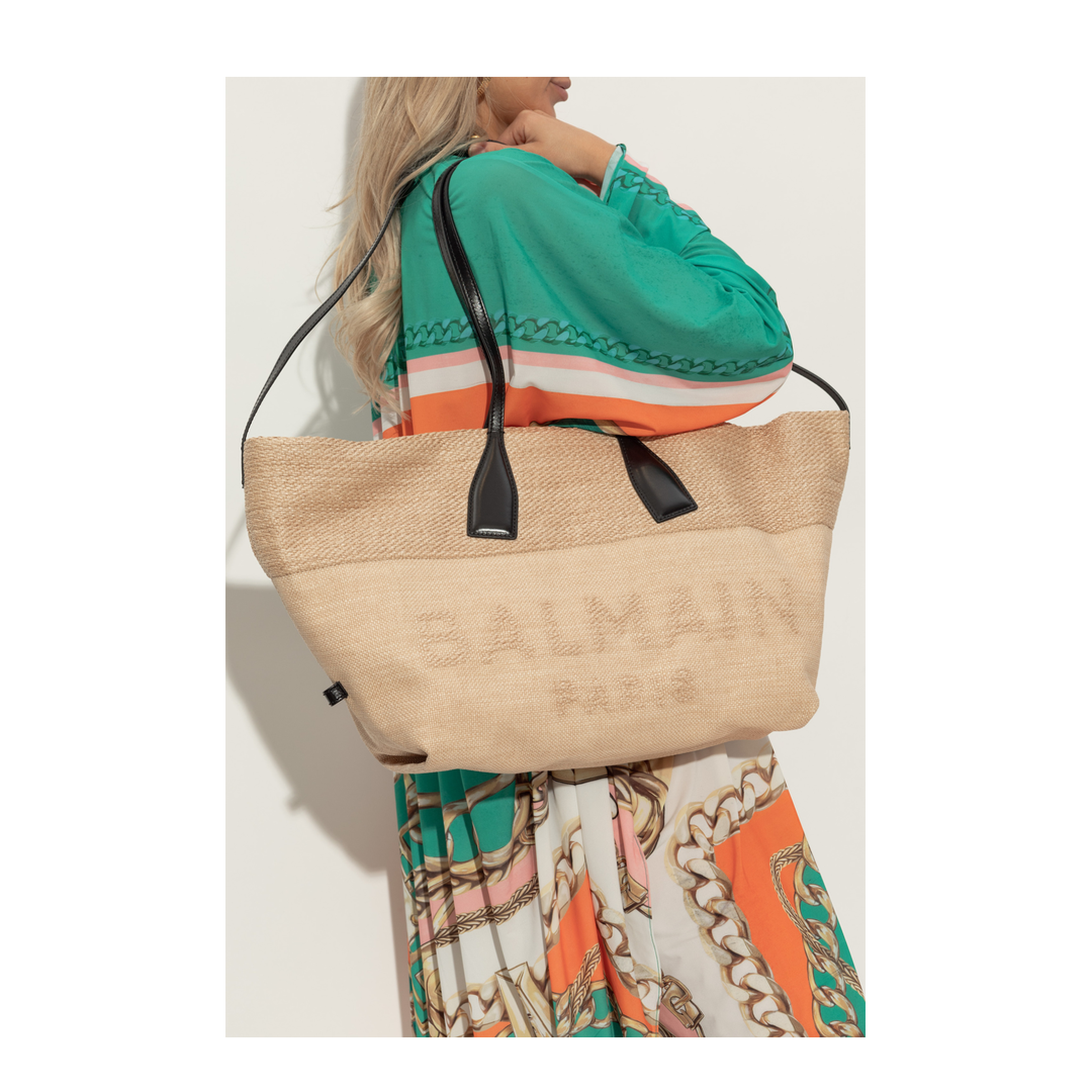 Track Raffia Tote Bag - Image 2