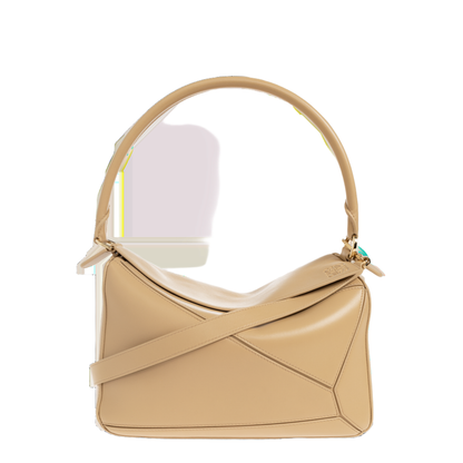 Puzzle Medium Nappa Lambskin Top-Handle Bag - Silk Beige - Image 1