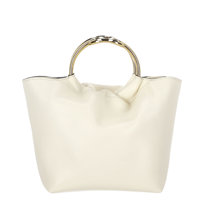 Ivory Leather Bucket Bag - Image 1