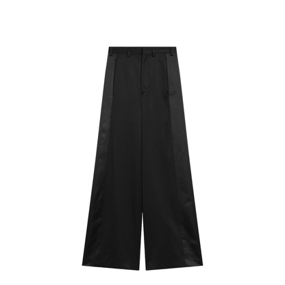Black Satin Palazzo Pants - Image 1