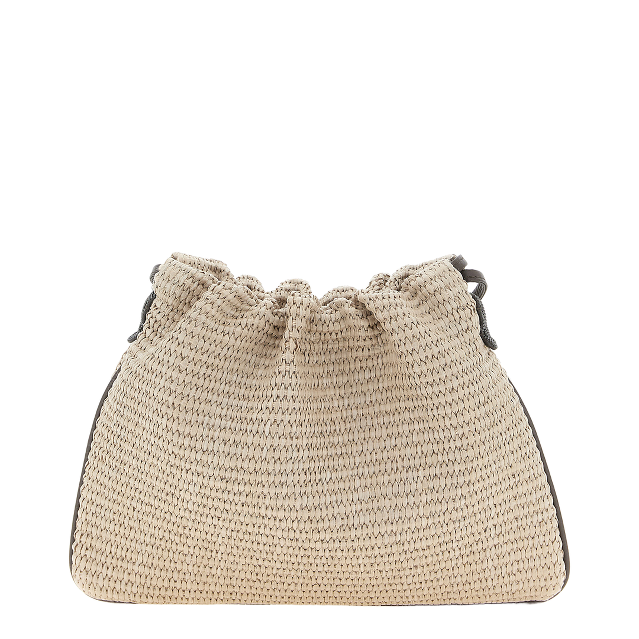 BC Duo Raffia-Effect Cotton Blend Crossbody Bag - Beige - Image 1