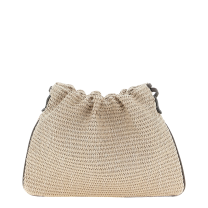 BC Duo Raffia-Effect Cotton Blend Crossbody Bag - Beige - Image 1