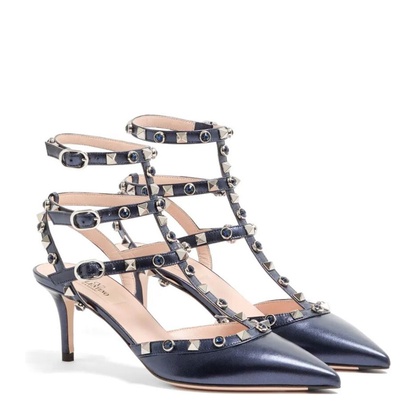 Rockstud 65 Pumps in Laminated Nappa Leather with Cabochon - Image 3