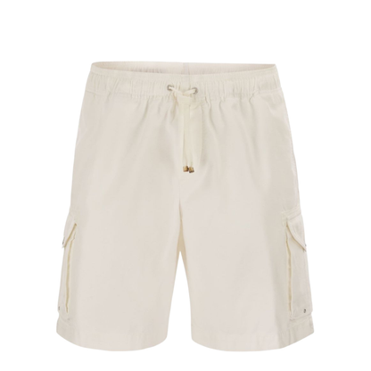 Drawstring Cotton Cargo Shorts - Image 1