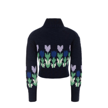 Navy Blue Wool Sweater - Image 2