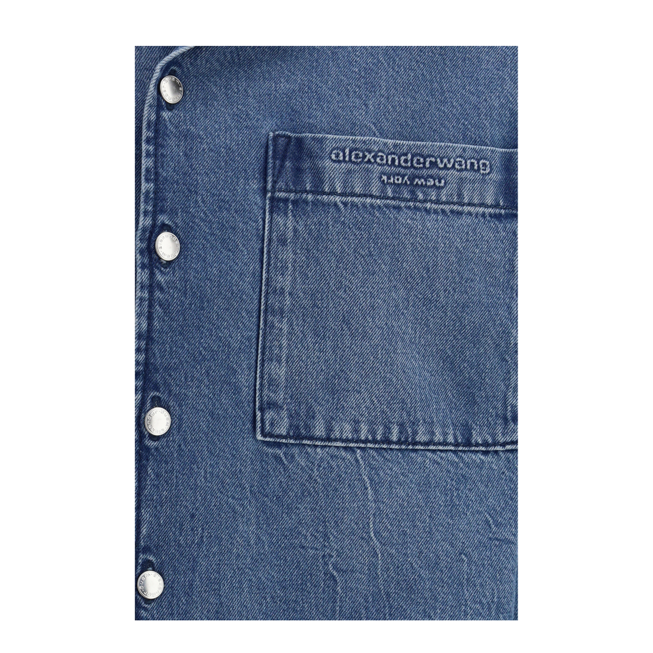 Cropped Denim Shirt - Image 3