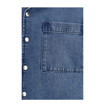 Cropped Denim Shirt - Image 3