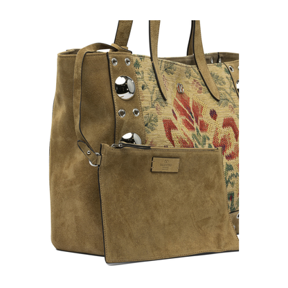 Medium Tote Bag in Jacquard Fabric - Image 4