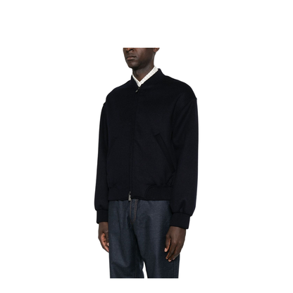 Black Ribbed Hem and Cuffs Zip Fastening Jacket - Image 4