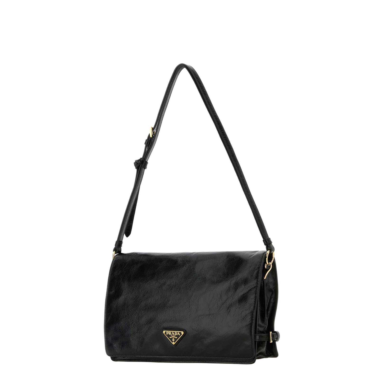 Black Medium Leather Shoulder Bag - Image 2