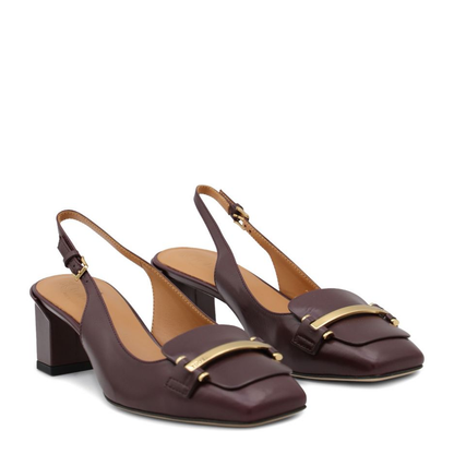 Brown 50Mm Slingback-Bar Pumps - Image 3