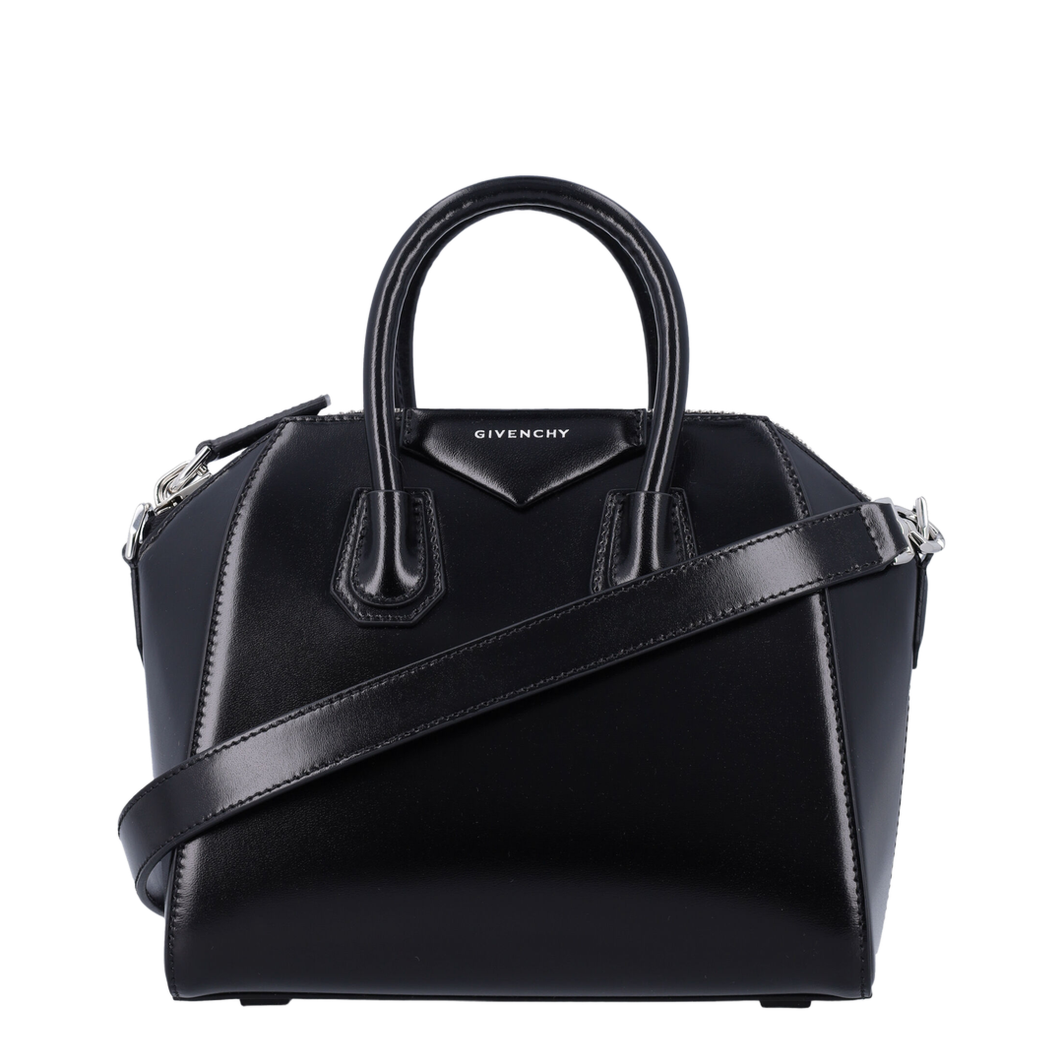 Antigona Mini Leather Shoulder Bag in Black - Image 1