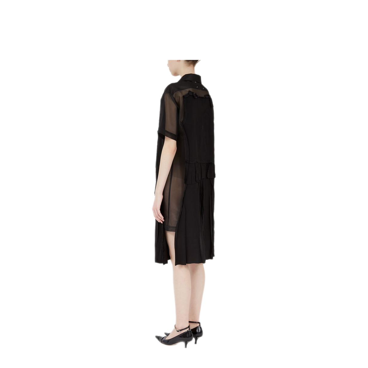 Black Mesh Design Dress - Image 4