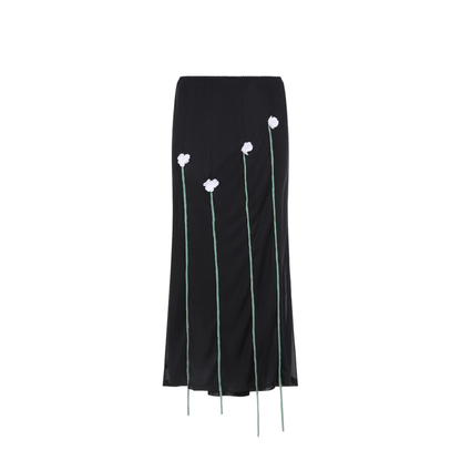 Midi Skirt Flower Details - Image 3