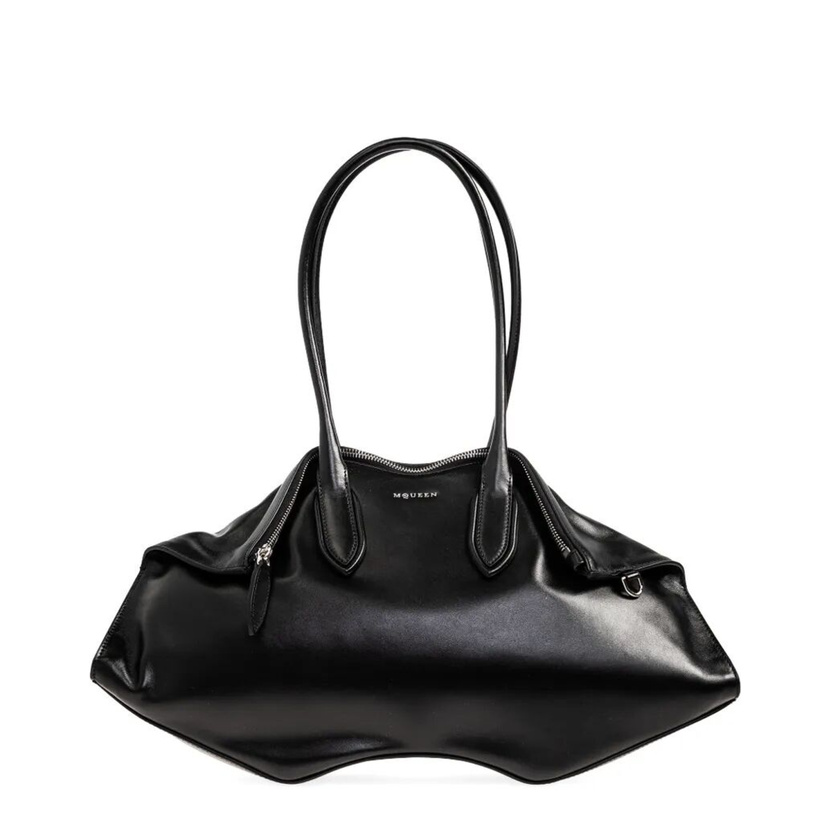 Manta Bag Medium Calf Leather Shoulder Bag - Black - Image 1