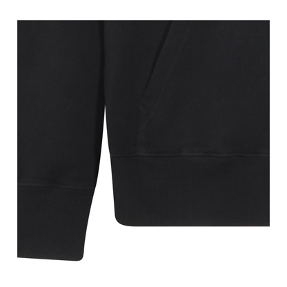 Black Front Pouch Pocket Adjustable Drawstring Hood Ribbed Cuffs Logo Patch Detailing - Image 7