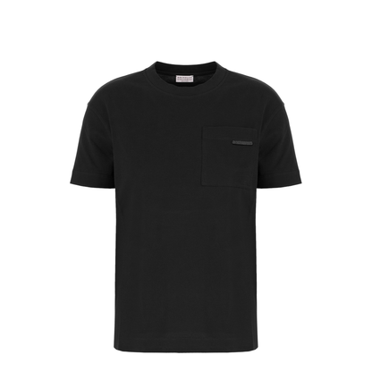 Black Cotton T-Shirt - Image 1