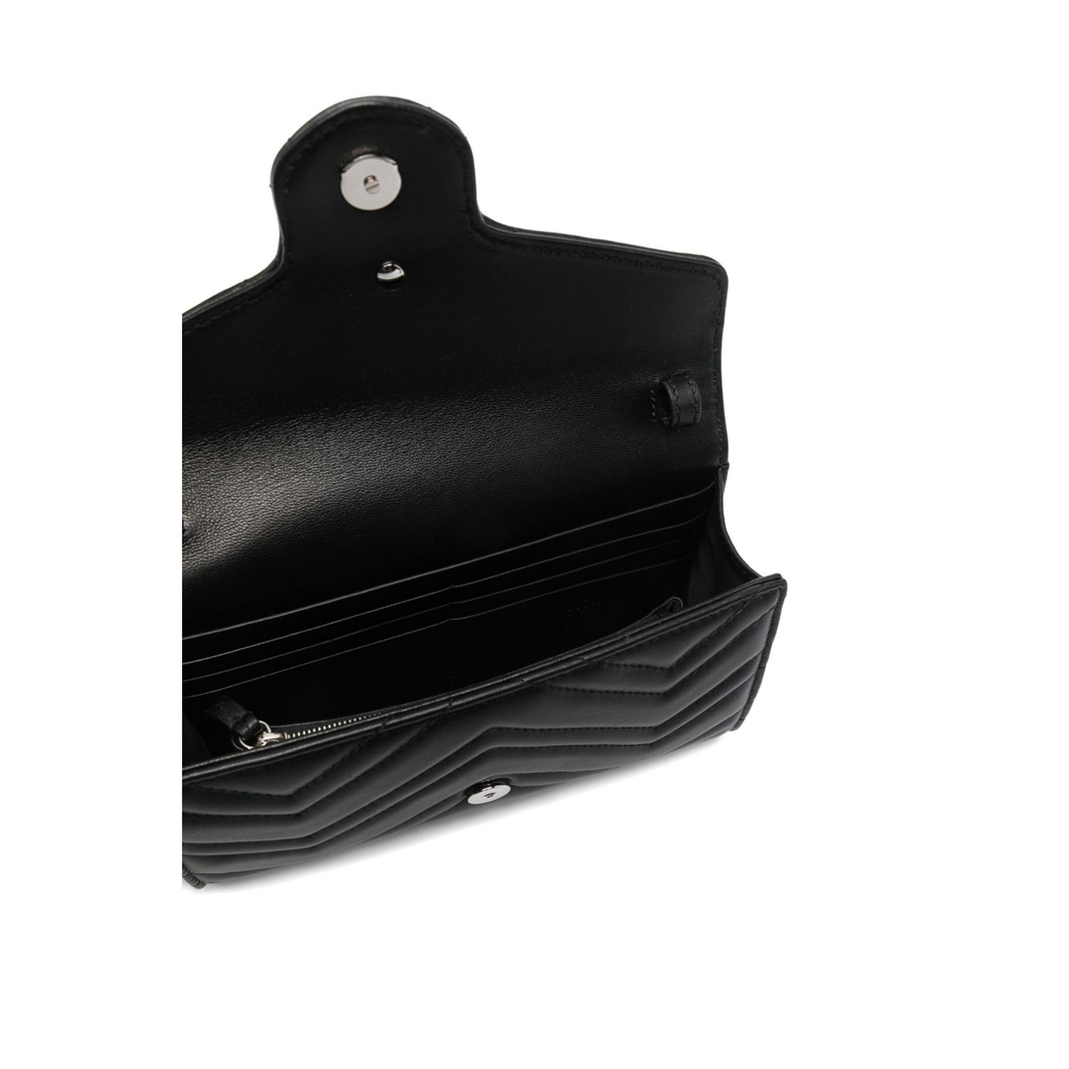 GG Marmont Small Matelassé Nappa Leather Wallet On Chain - Black - Image 2