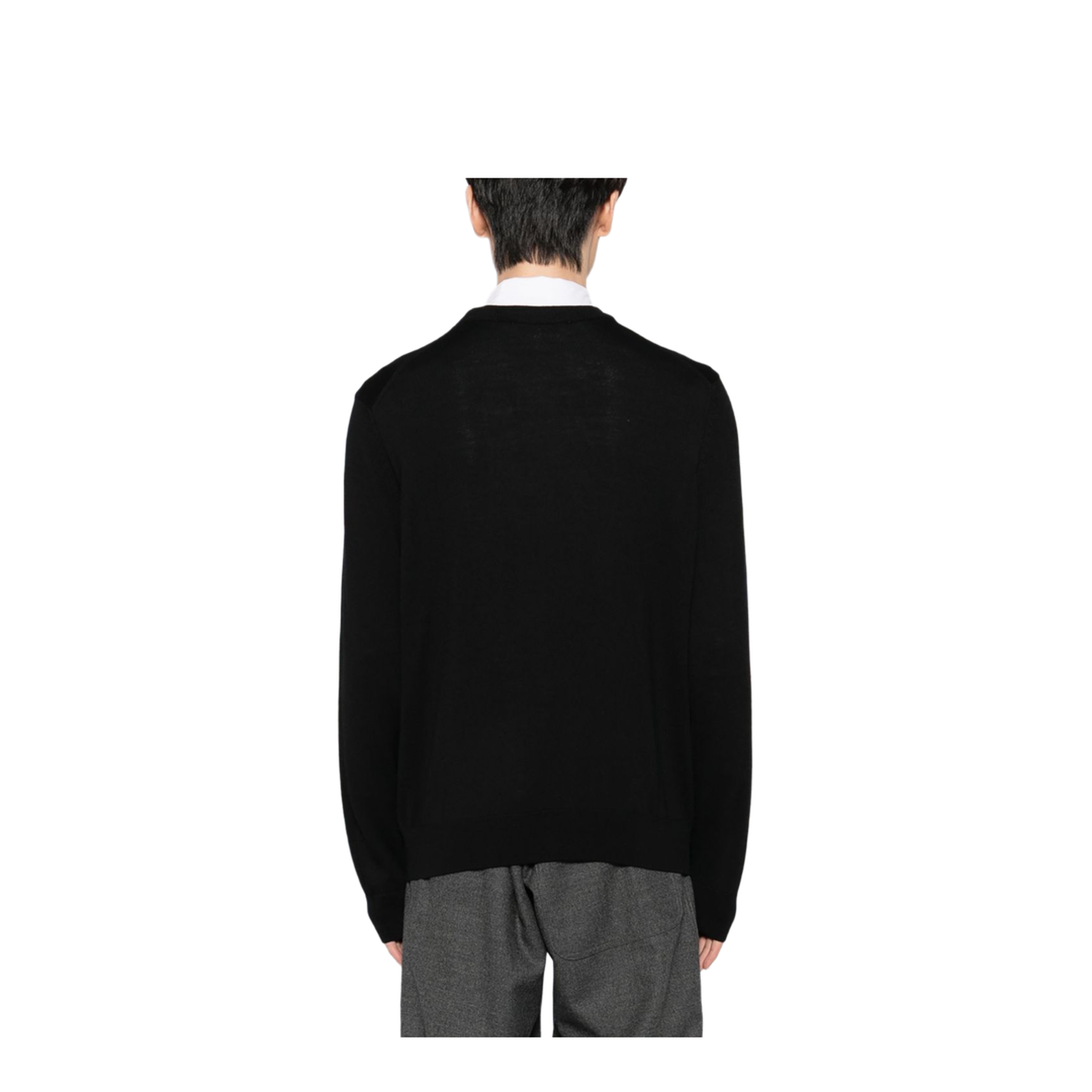 Fox Head Wool Crewneck Sweater - Black - Image 5