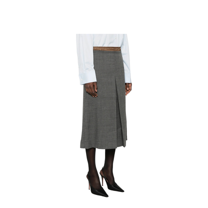 Pleated Wool Midi Skirt - Image 4