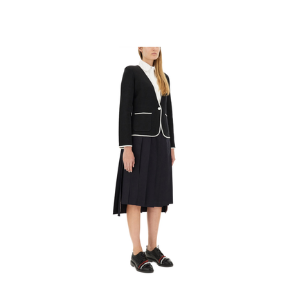 Single-Breasted Collarless Jacket - Image 2