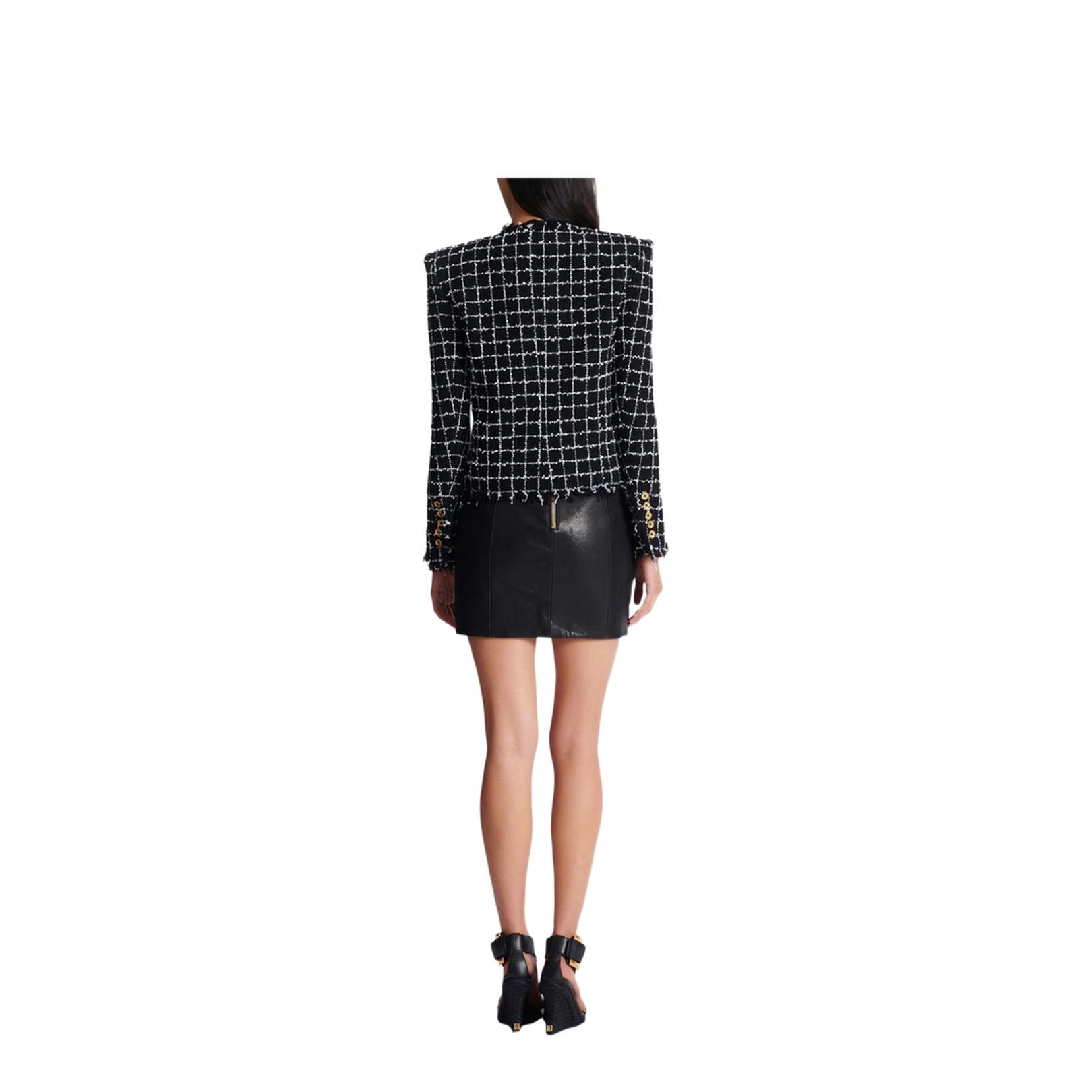 Women's Jacket Grid Pattern - Image 4