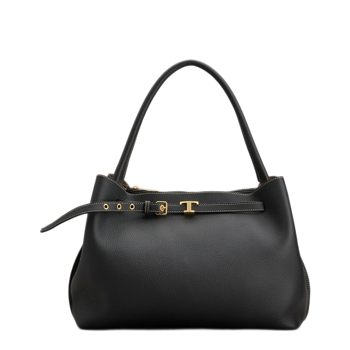T Timeless Small Calfskin Top-Handle Bag - Black - Image 1