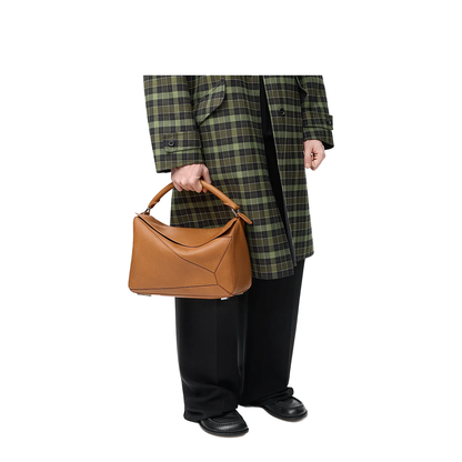 Large Puzzle Bag in Supple Grained Calfskin Brown - Image 5