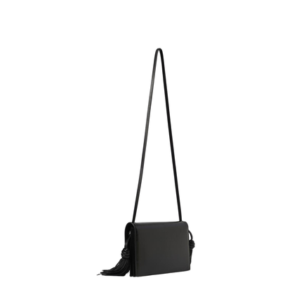 Leather Crossbody Bag with Side Tassels - Image 3