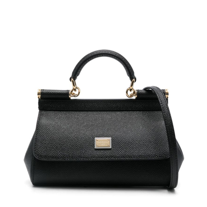 Sicily Small Calf Leather Top-Handle Bag - Nero - Image 1