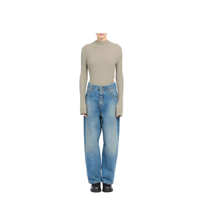 Straight Leg Cotton Denim Jeans - Image 3