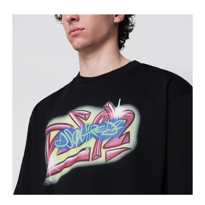 Rebel Tags Loose-Fit Cotton T-Shirt In Black - Image 2