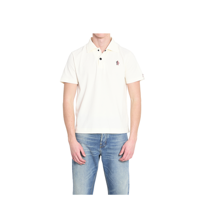 White Logo Patch Polo Shirt - Image 1