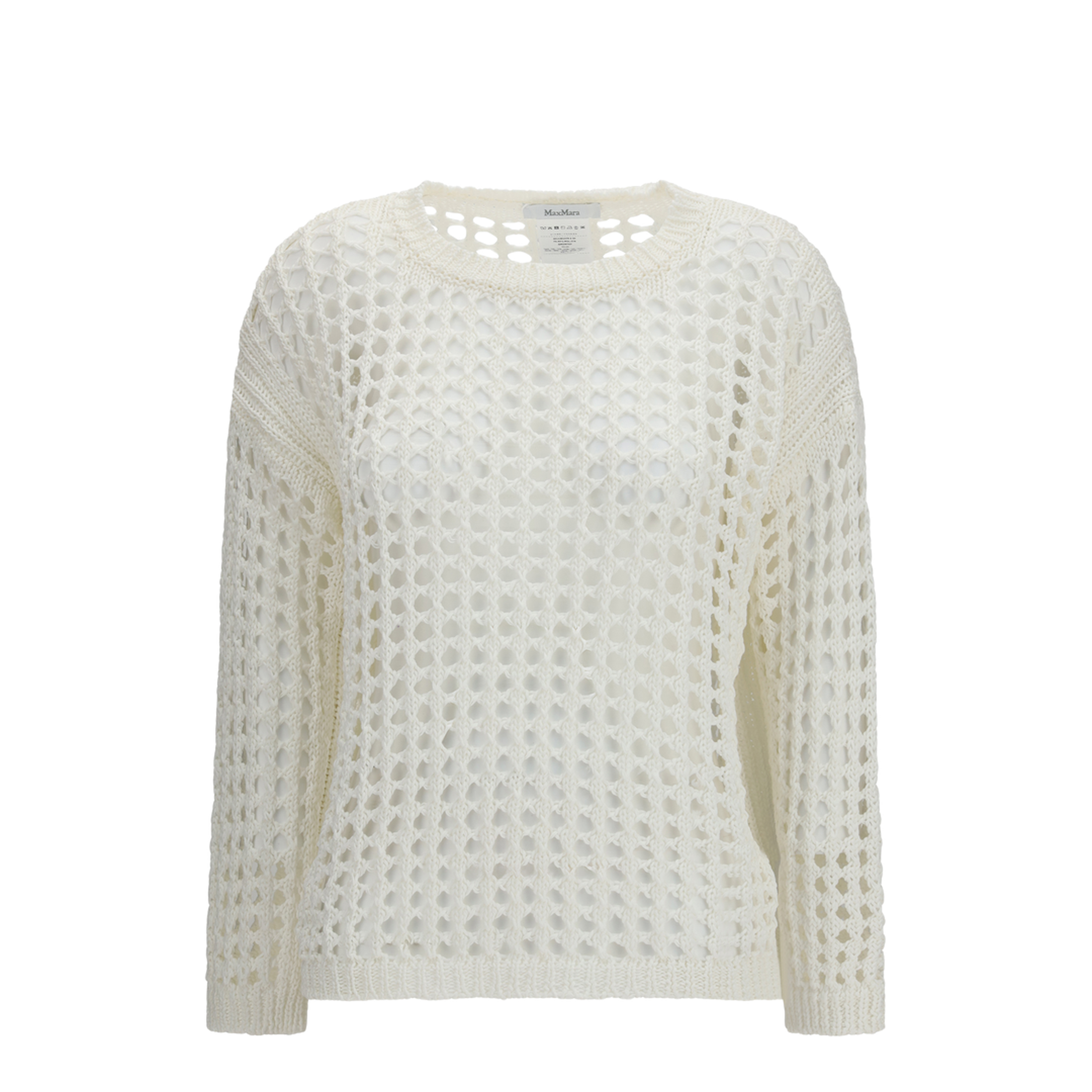 Open-knit Sweater in Linen and Cotton Yarn - Image 1