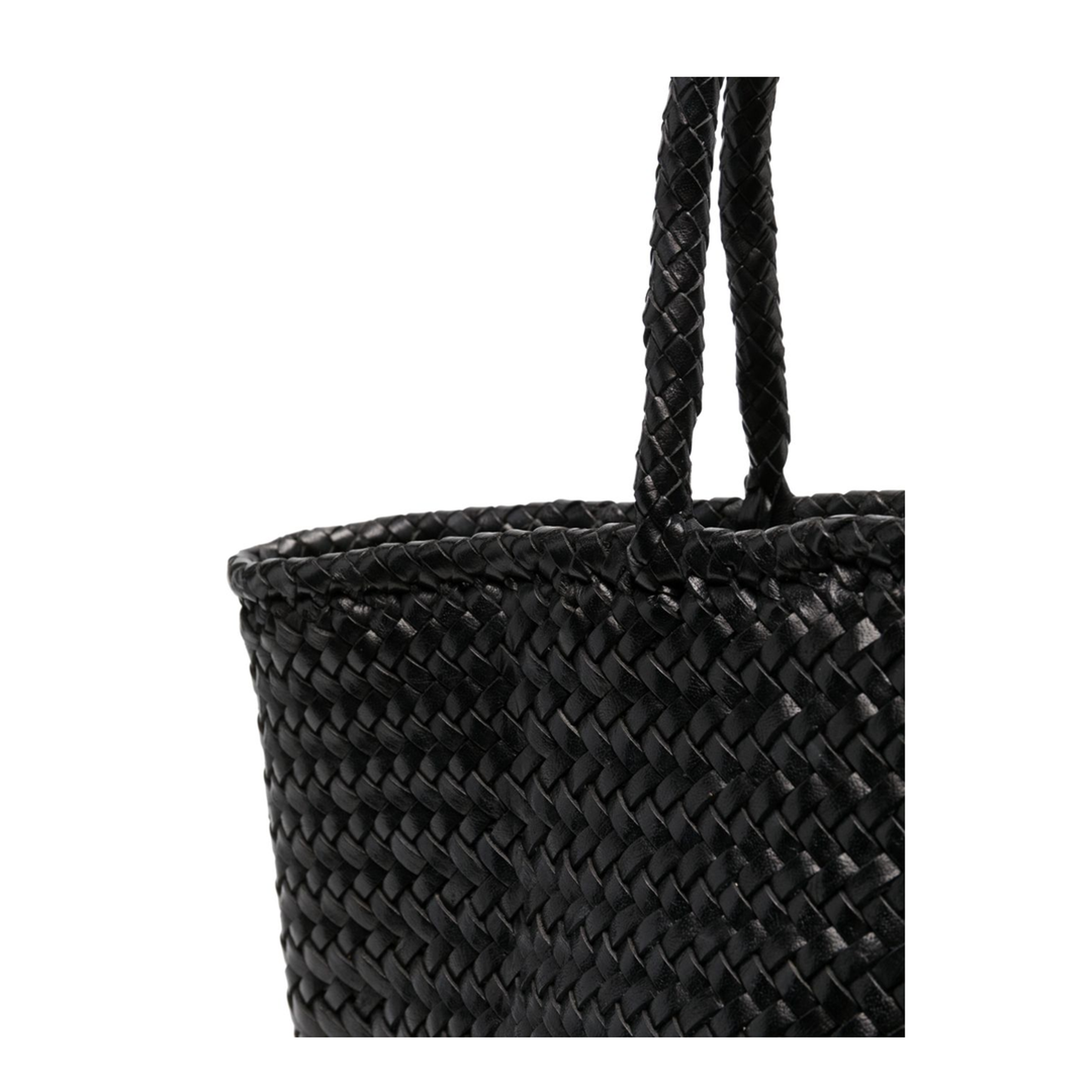 Grace Basket Small Buffalo Calf Leather Top-Handle Bag - Black - Image 5