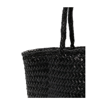 Grace Basket Small Buffalo Calf Leather Top-Handle Bag - Black - Image 5