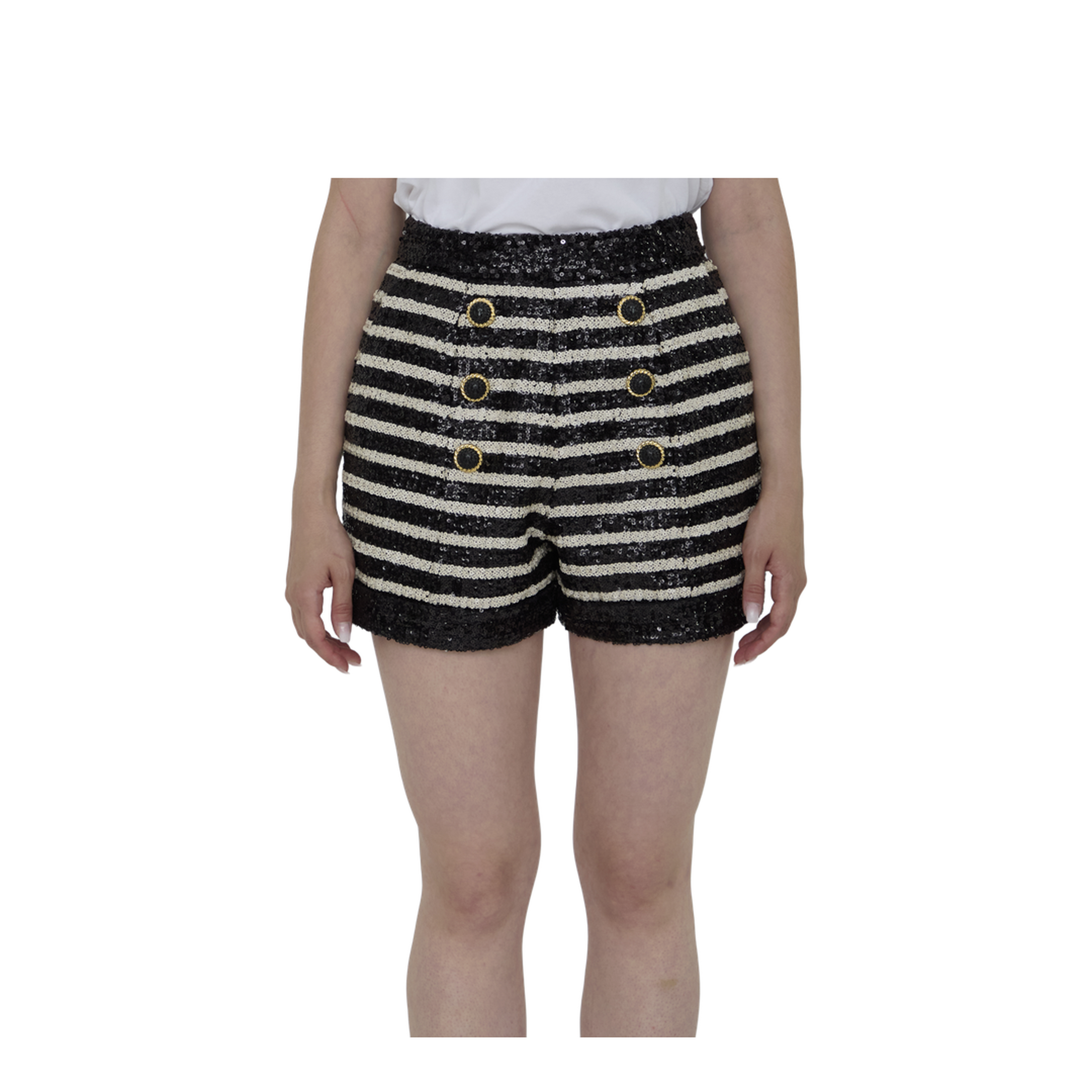 Sequined Tweed Shorts - Image 1
