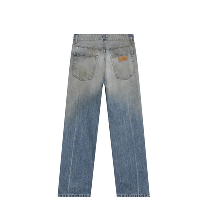 Straight-Leg Trompe-L'Œil Cotton Jeans In Medium Blue - Image 2