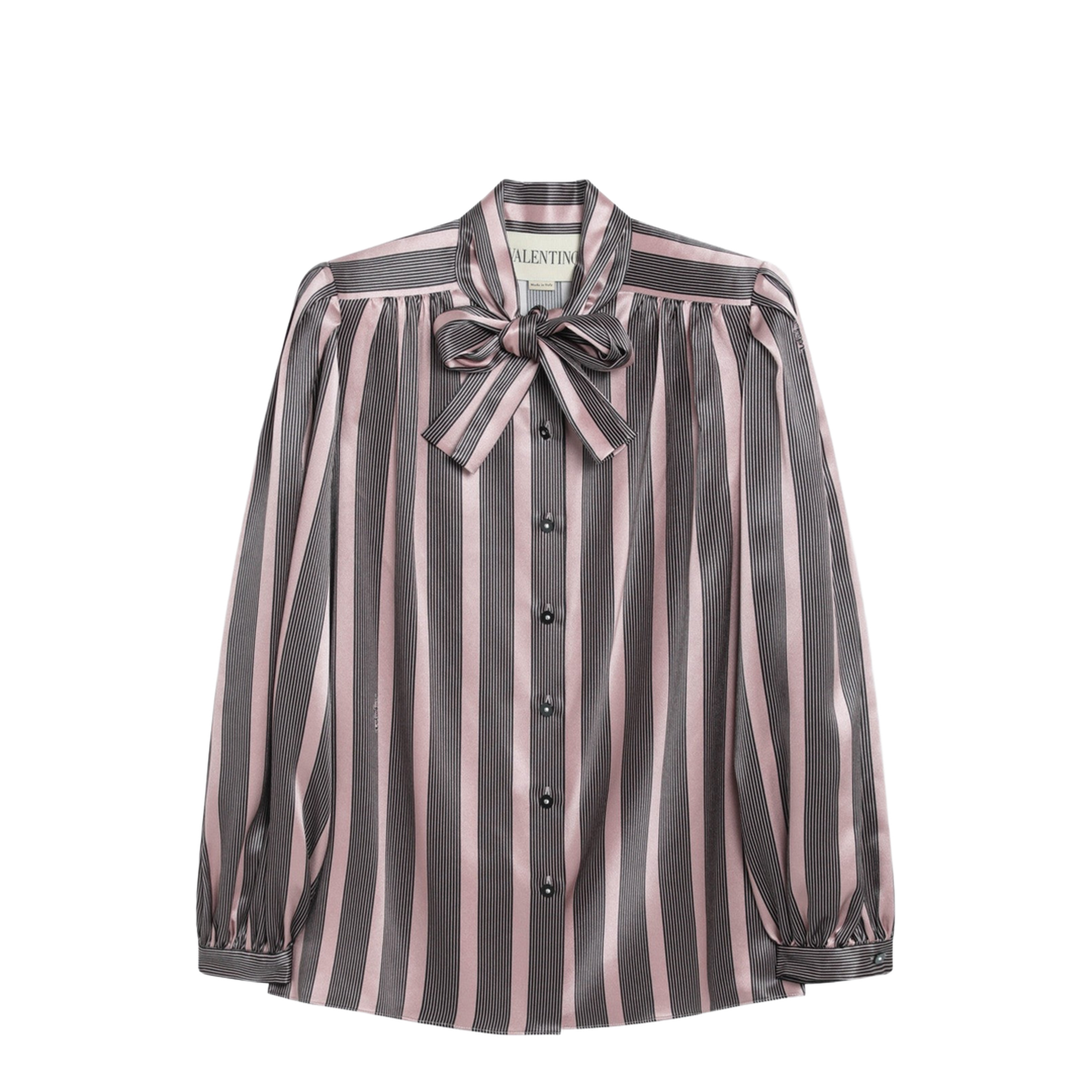 Striped Crepe de Chine Shirt - Image 1