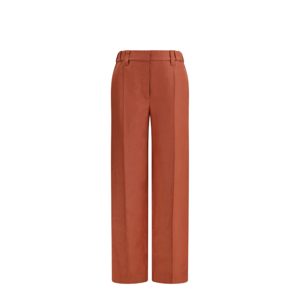 Wide Leg Pants In Linen With Elastic Waistband - Image 1