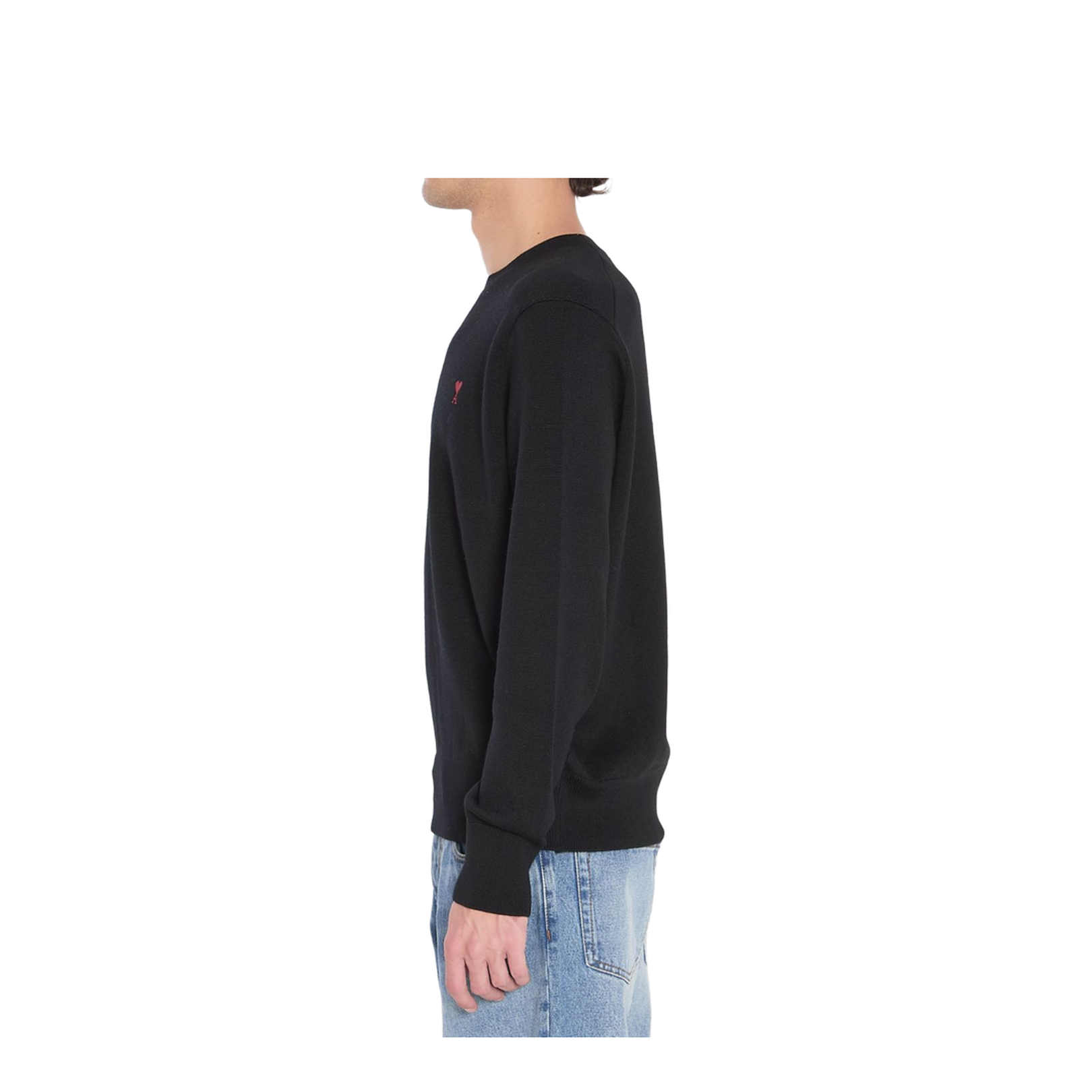 Black Wool Crewneck Sweater - Image 2