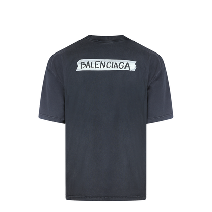 Masking Tape T-shirt Medium Fit in Faded Black - Image 3