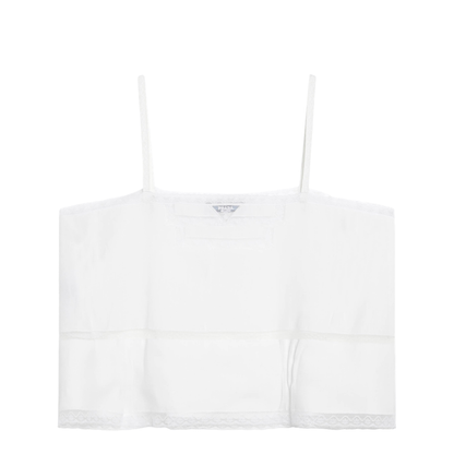 White Linen And Lace Top - Image 1