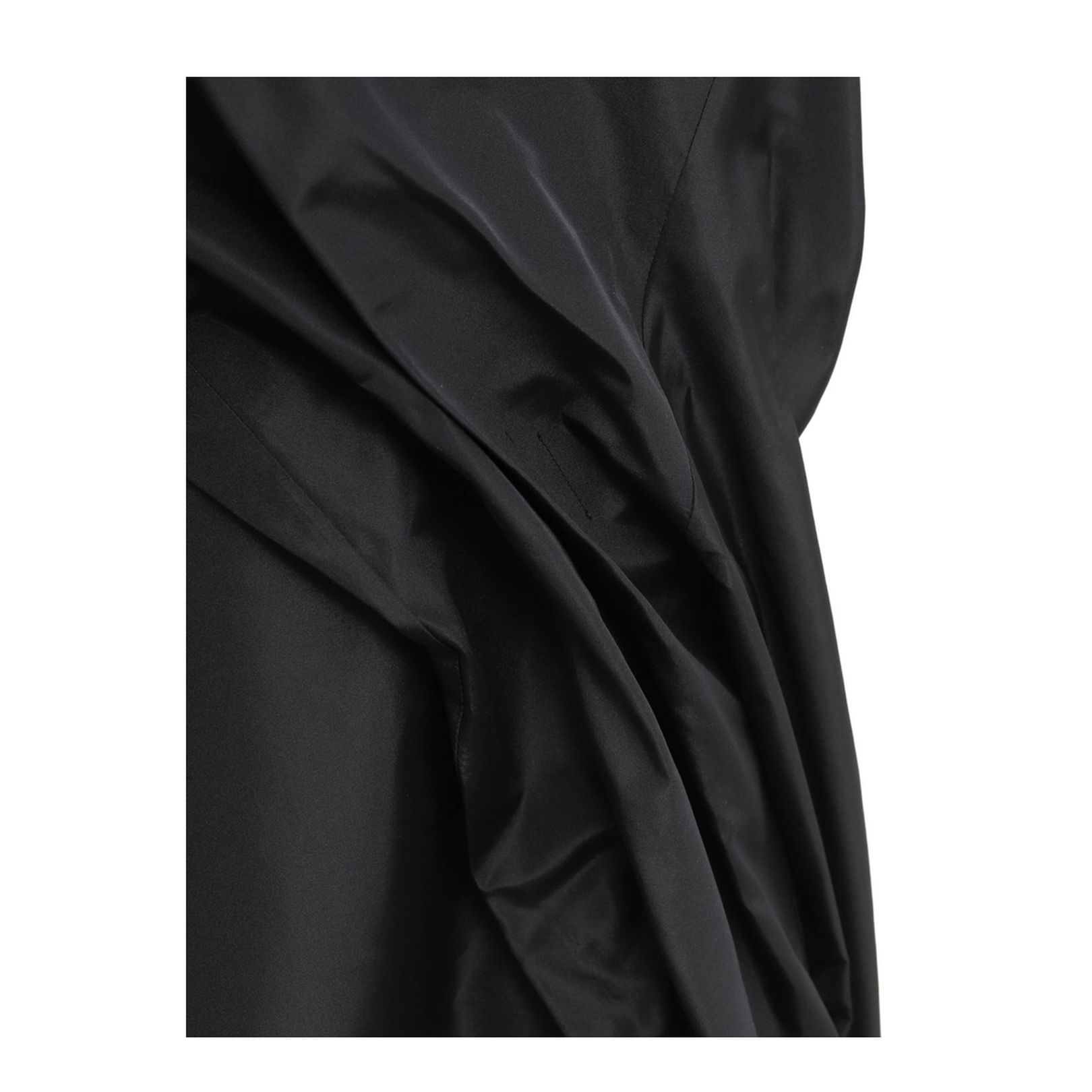 Draped Dress in Silk Black - Image 3