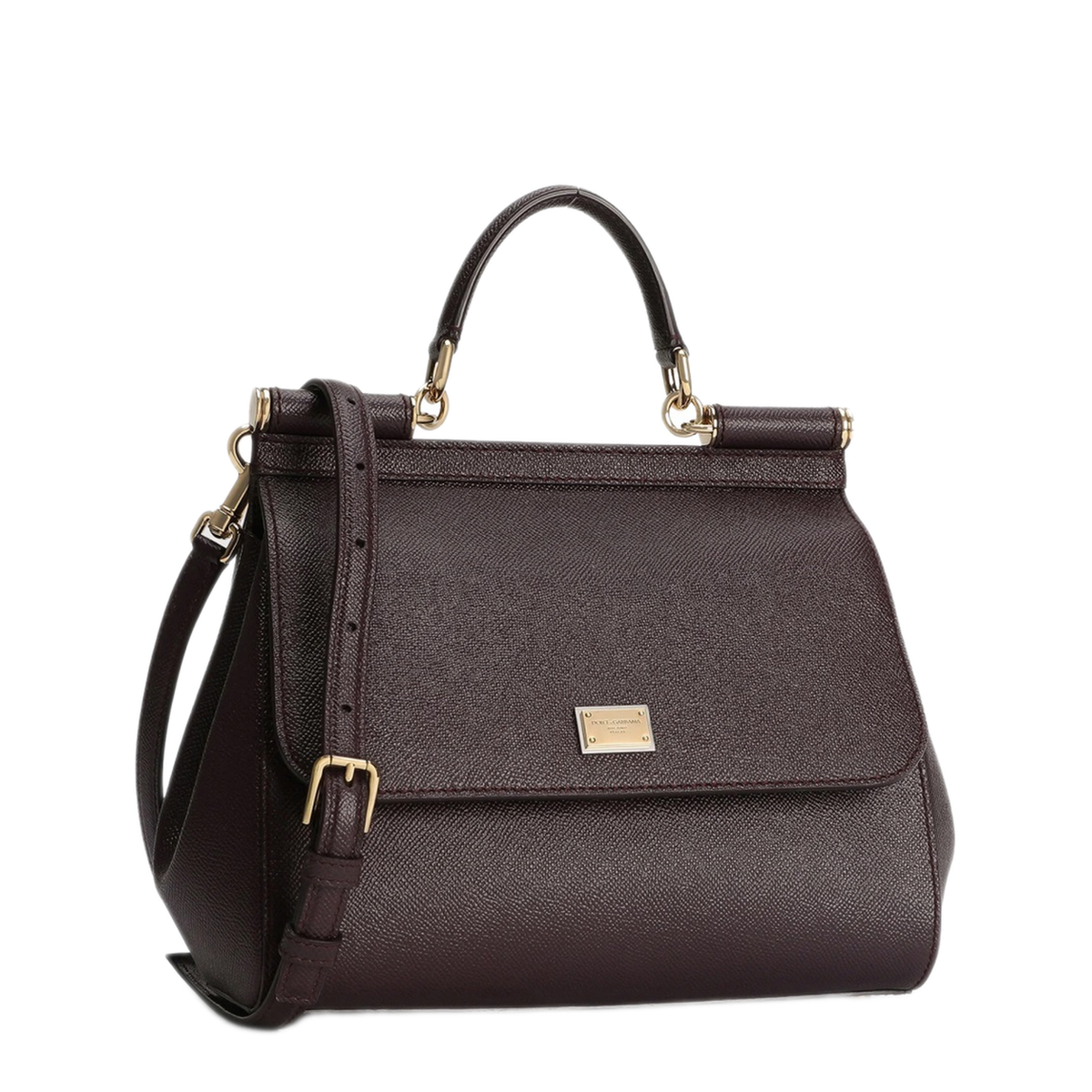 Sicily Large Calfskin Handbag - Bordeaux - Image 4