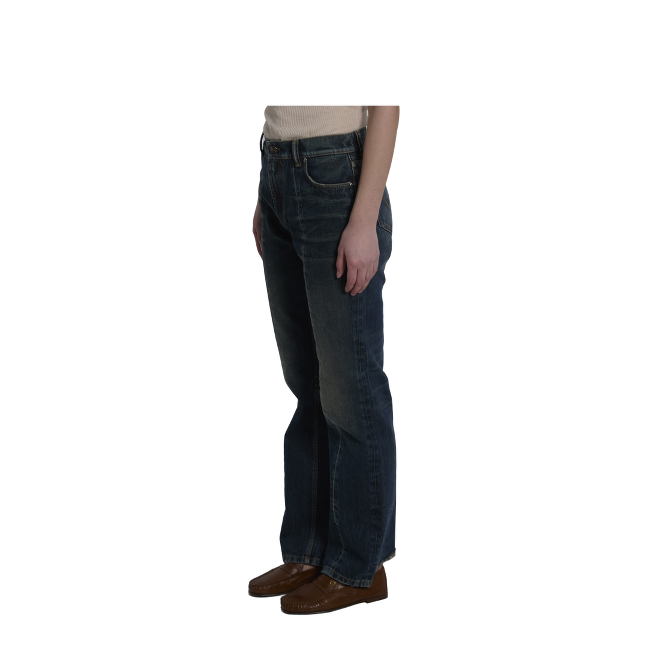Women's Cotton Straight-Leg Jeans Blue - Image 2